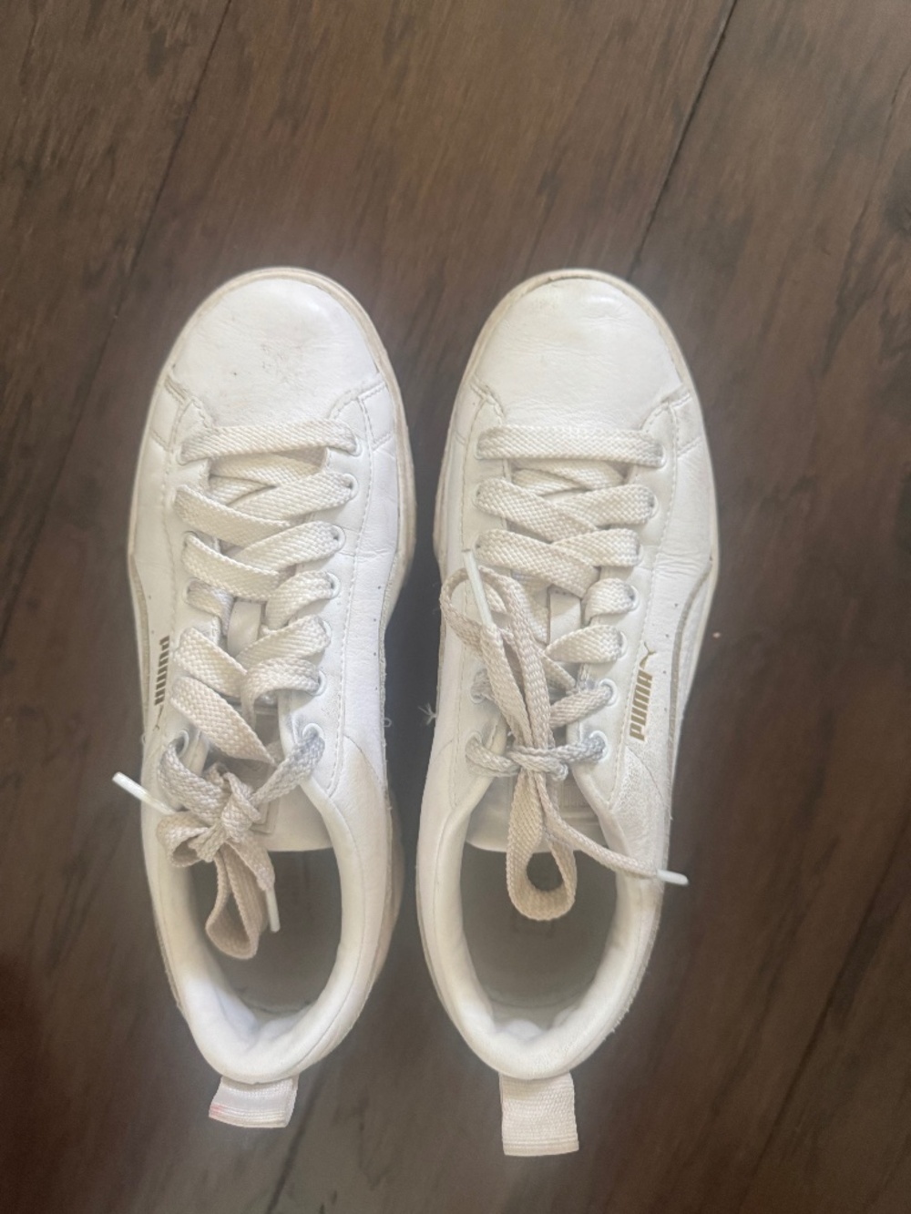 Puma white platform sneakers